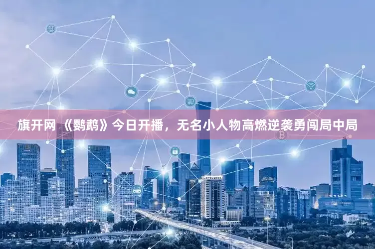 旗开网 《鹦鹉》今日开播，无名小人物高燃逆袭勇闯局中局